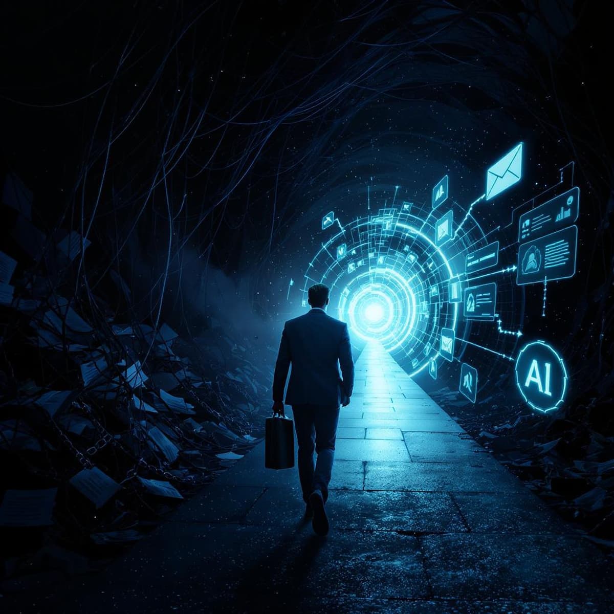 Illustration of escaping operational drudgery through automation