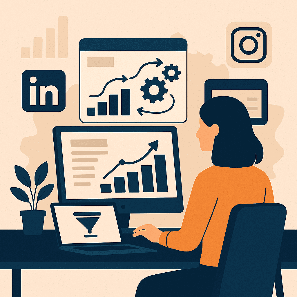 Visual representation of Social Media Automation Services